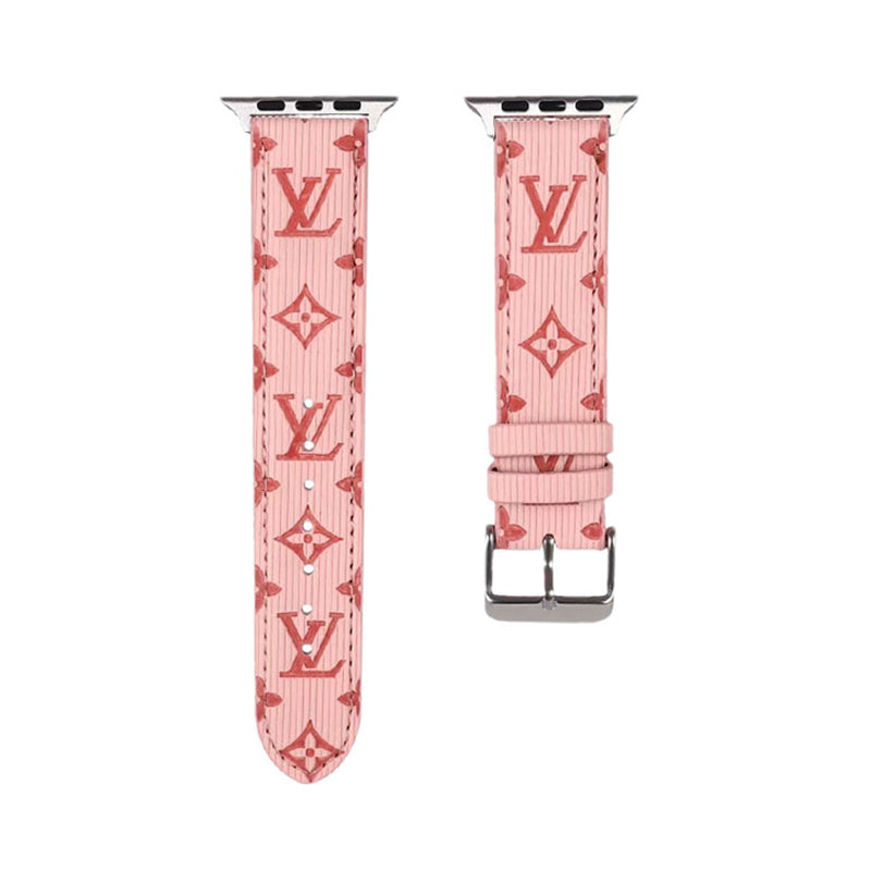 Pink Luxury Monogram Apple Watch Band Big Printing