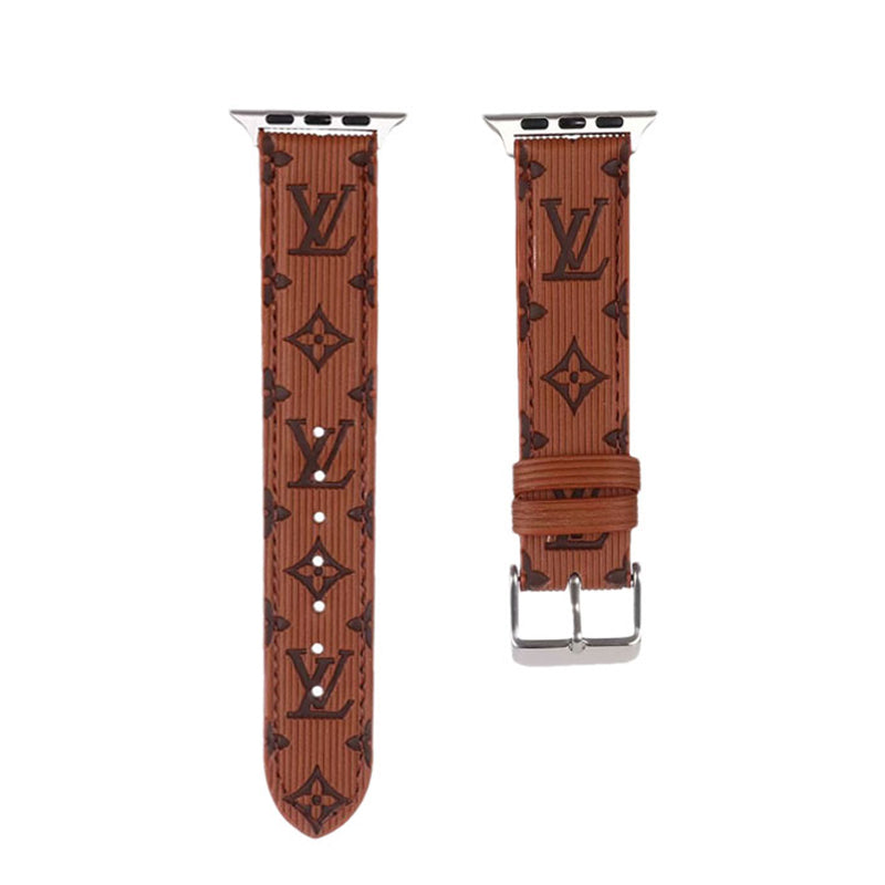 Pink Luxury Monogram Apple Watch Band Big Printing