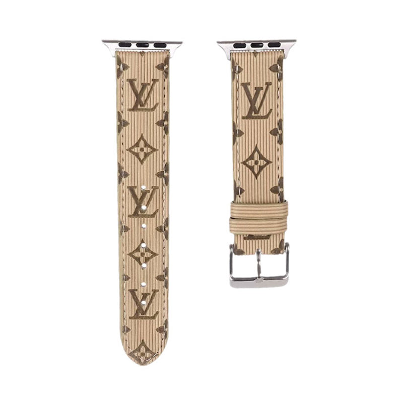 Pink Luxury Monogram Apple Watch Band Big Printing