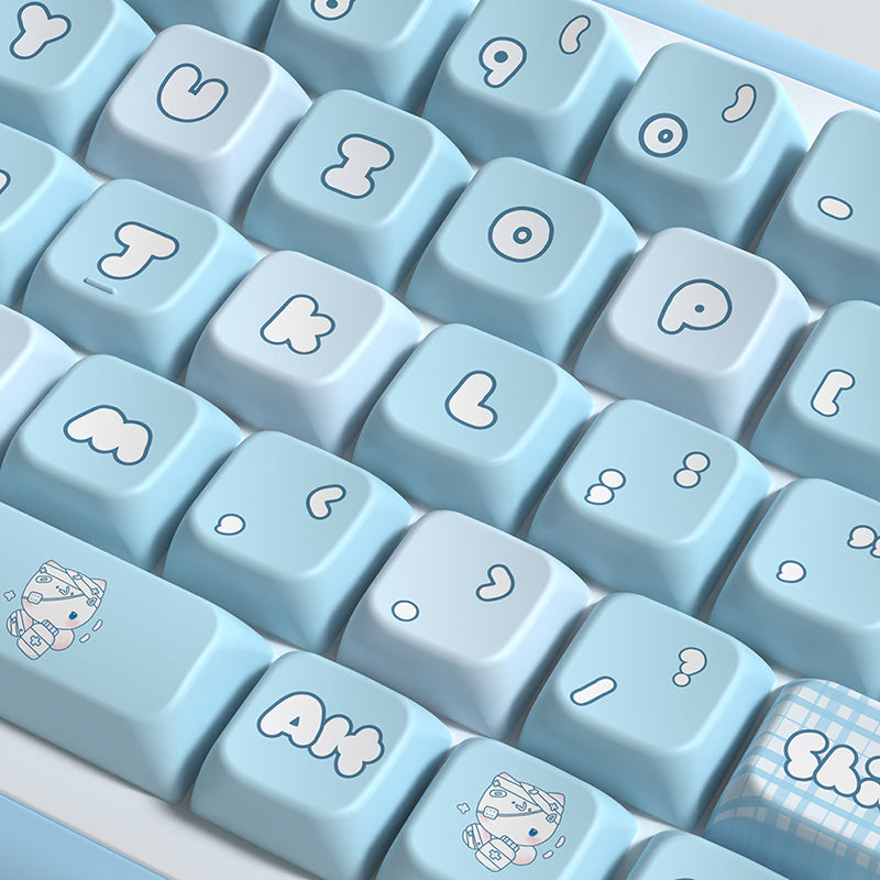 Aqua Kitten MDA Profile Dye Sub PBT Keycap Set