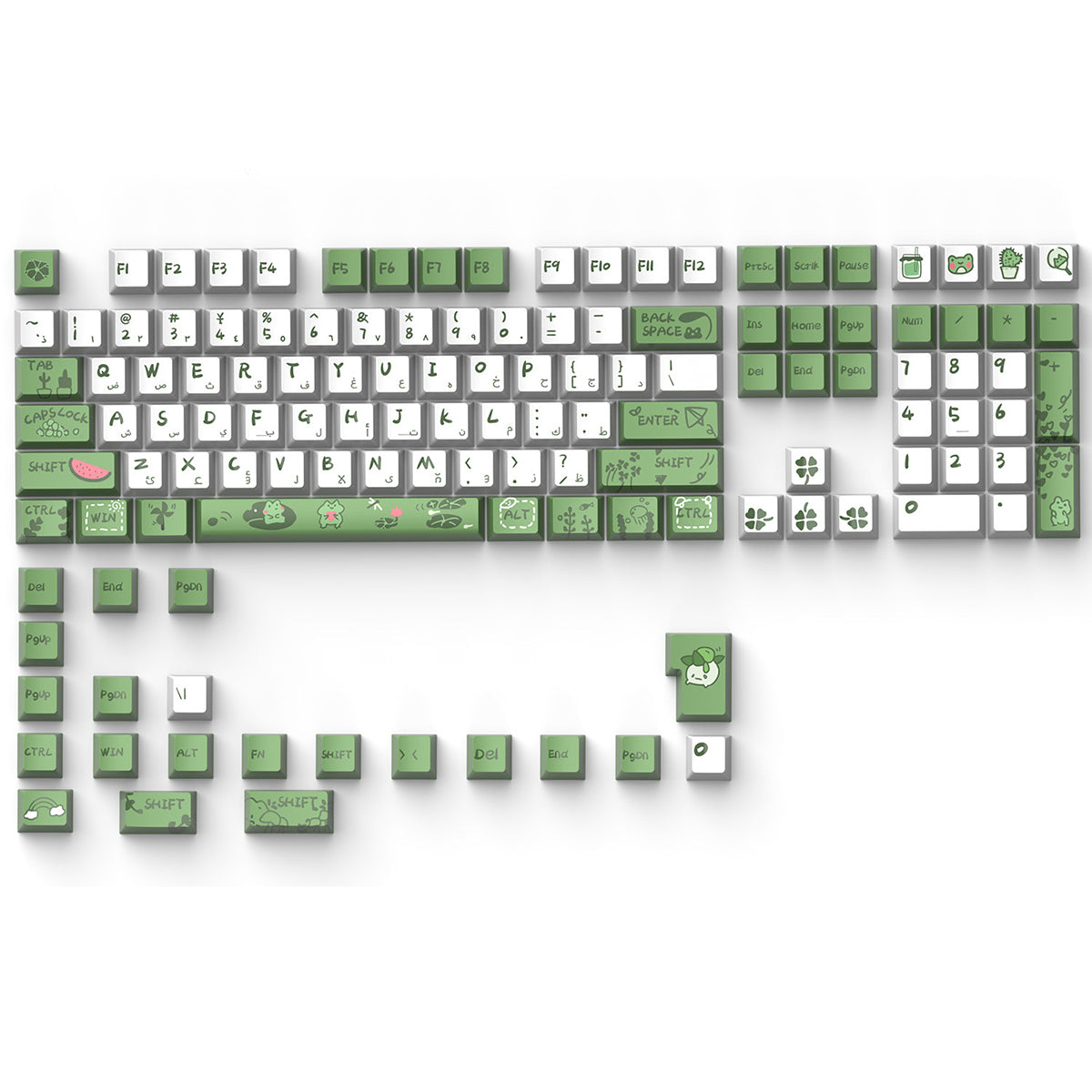 Arabic Green Frog Keycaps