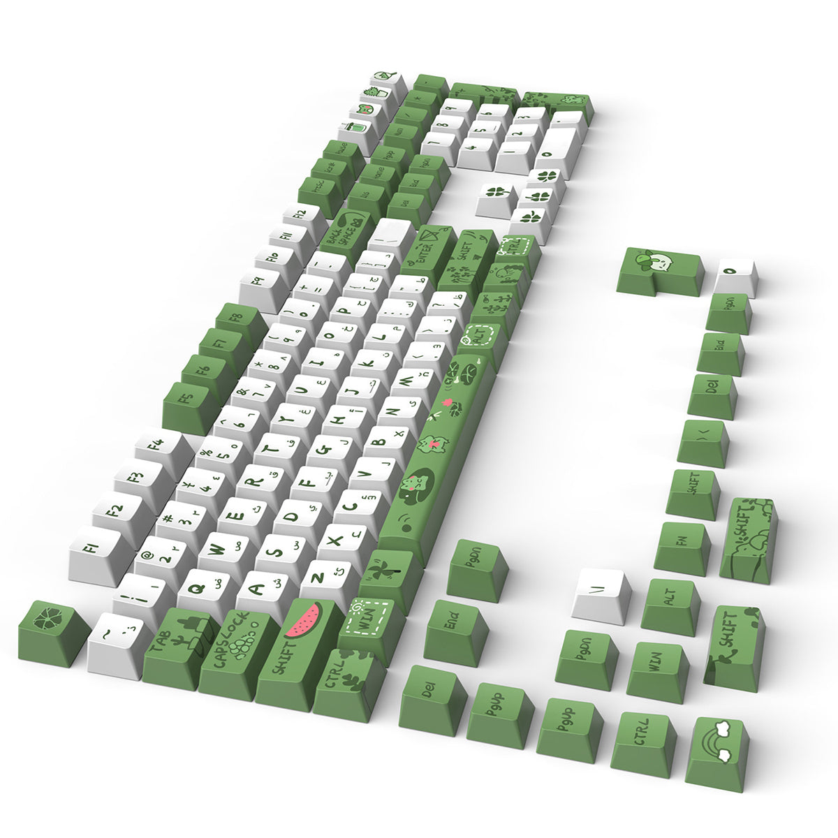 Arabic Green Frog Keycaps