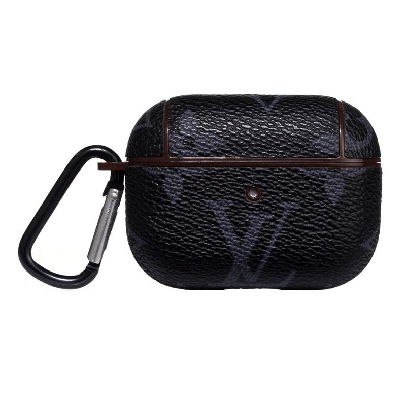 Luxury Leather AirPods Pro Cases Black Big Ptinting