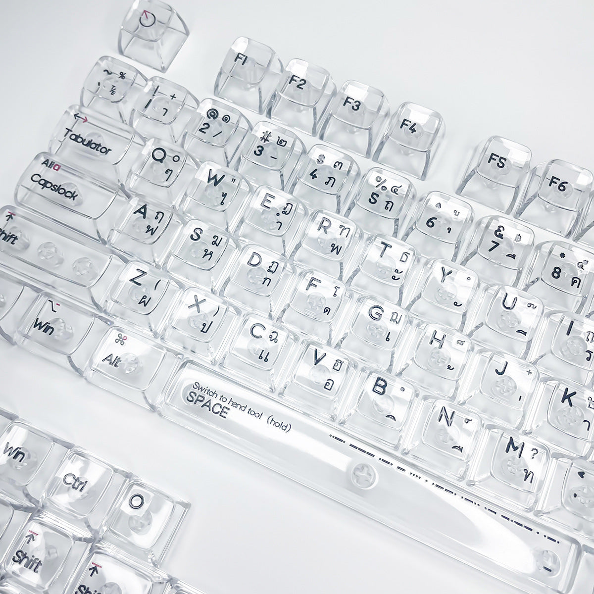 Thai White Transparent Keycaps