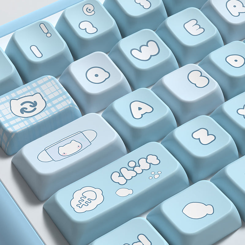 Aqua Kitten MDA Profile Dye Sub PBT Keycap Set