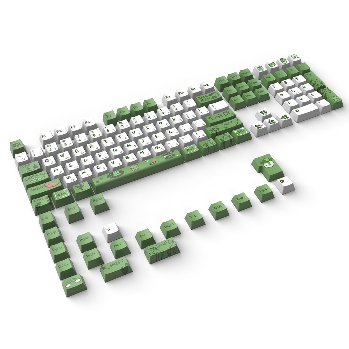 Arabic Green Frog Keycaps