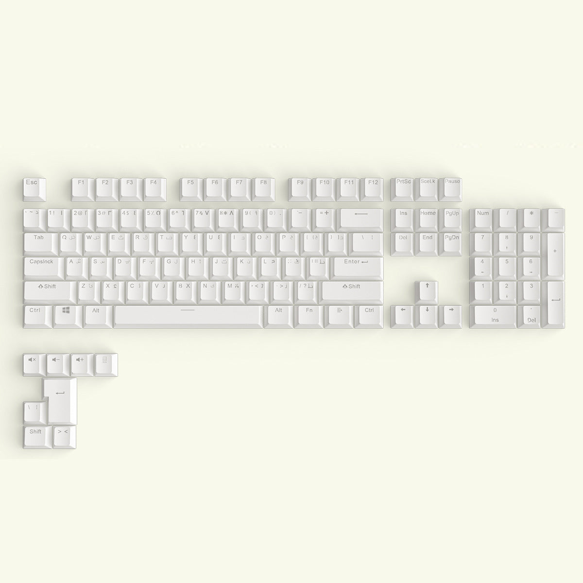 Arabic White Shine-Through Keycaps