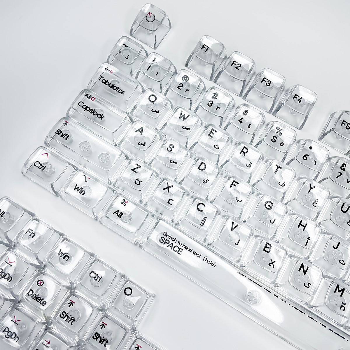 Arabic White Transparent Keycaps