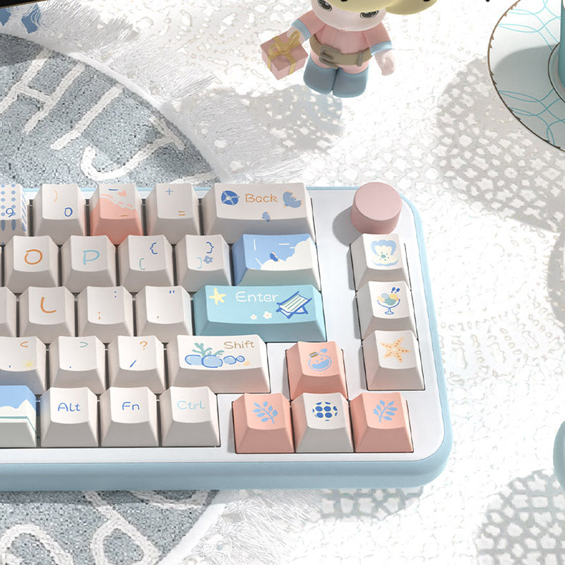 Beach Summer Cherry Profile Dye Sub PBT Keycap Set