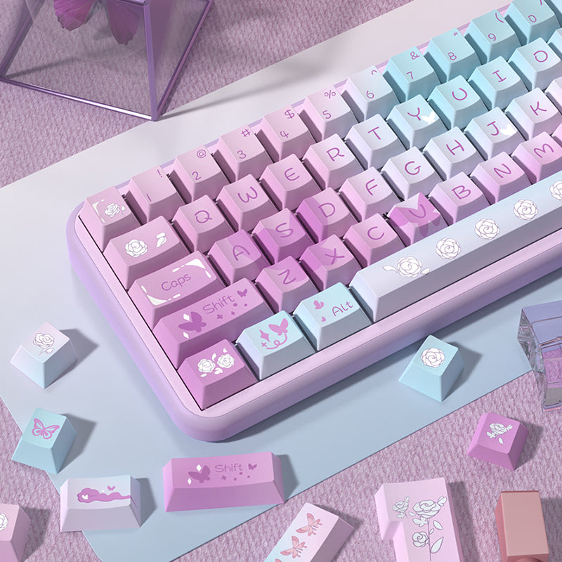 Butterfly Cherry Profile Dye Sub PBT Keycap Set