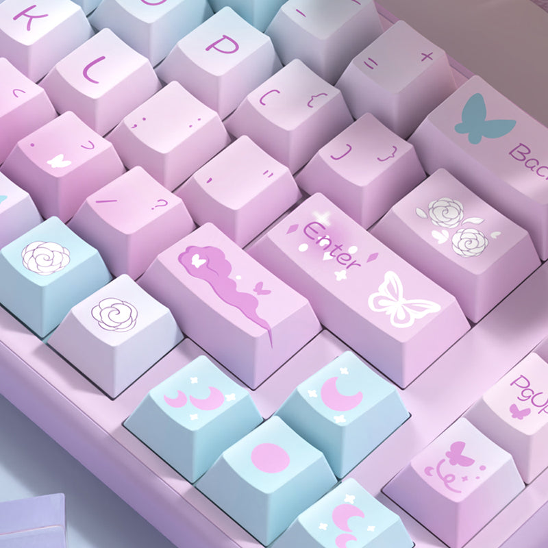 Butterfly Cherry Profile Dye Sub PBT Keycap Set