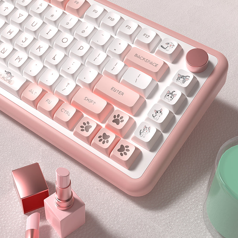 Cheaser Cat 140 Key XDA Profile Dye Sub PBT Anime Keycaps Set
