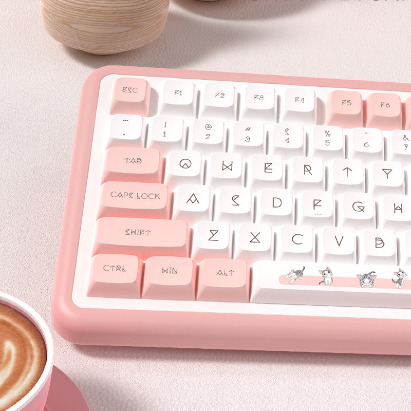 Cheaser Cat 140 Key XDA Profile Dye Sub PBT Anime Keycaps Set