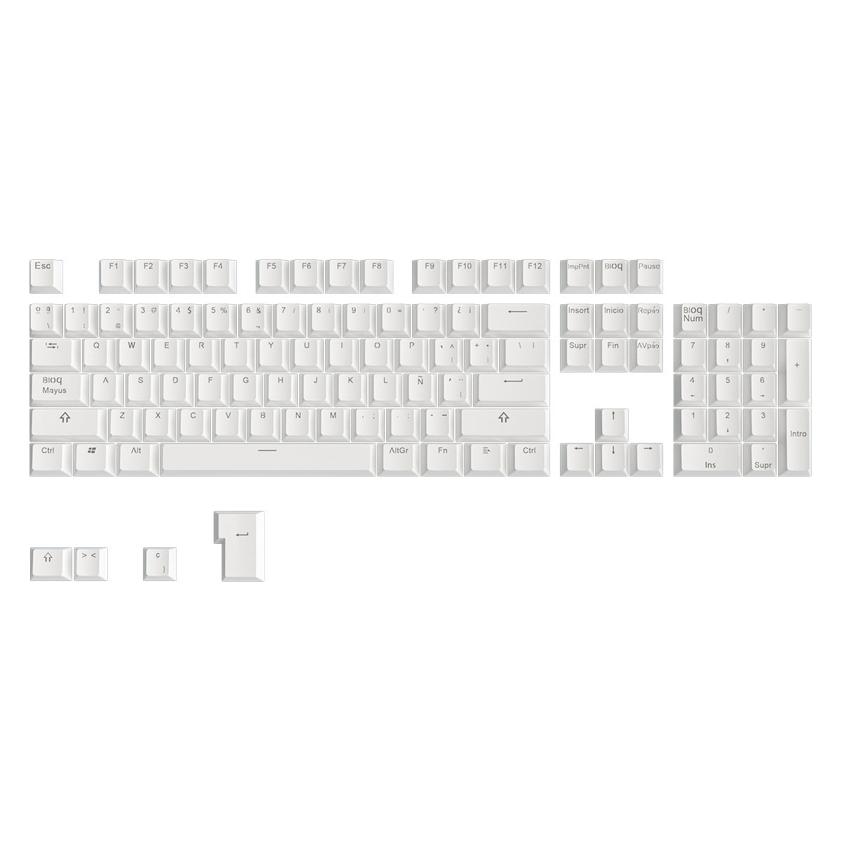 Spanish White Keycaps