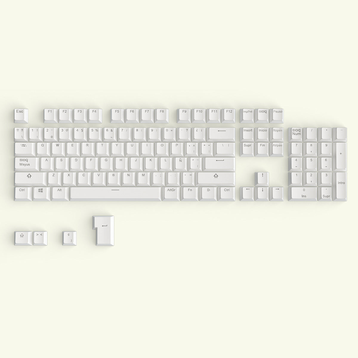 Spanish White Keycaps
