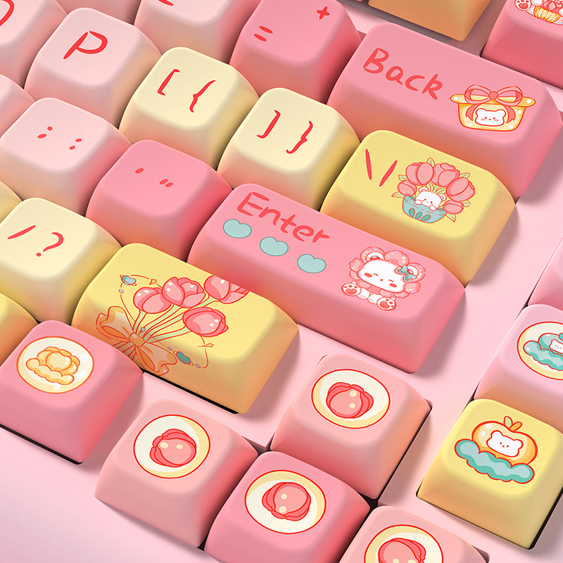 Tulip Bear MDA Profile Dye Sub PBT Keycap Set